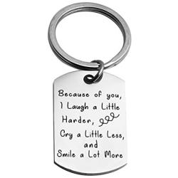 Meibai Girlfriend to Boyfriend Wife to Husband Gifts Engraved Dog Tags Keychain Love Valentines Gift for Him