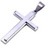 Double Rainbow Jewelry C08S-P32S Men Stainless Steel Silver Cross Pendant Cuban Necklace Chain Link