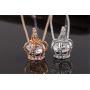 TIDOO Jewelry Womens Queen Crown Pendant Necklace 3 Lays Rose Gold/Platinum Plated with Austrain Crystals