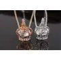 TIDOO Jewelry Womens Queen Crown Pendant Necklace 3 Lays Rose Gold/Platinum Plated with Austrain Crystals