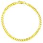 Nuragold 10k Yellow Gold 4mm Solid Cuban Curb Link Chain Bracelet or Anklet, Womens Mens Lobster Lock 7'' 7.5'' 8'' 8.5'' 9''