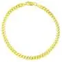 Nuragold 10k Yellow Gold 4mm Solid Cuban Curb Link Chain Bracelet or Anklet, Womens Mens Lobster Lock 7'' 7.5'' 8'' 8.5'' 9''