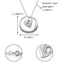 EVER FAITH 925 Sterling Silver CZ Simple''I Love You to the Moon and Back'' Heart Pendant Necklace