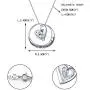 EVER FAITH 925 Sterling Silver CZ Simple''I Love You to the Moon and Back'' Heart Pendant Necklace