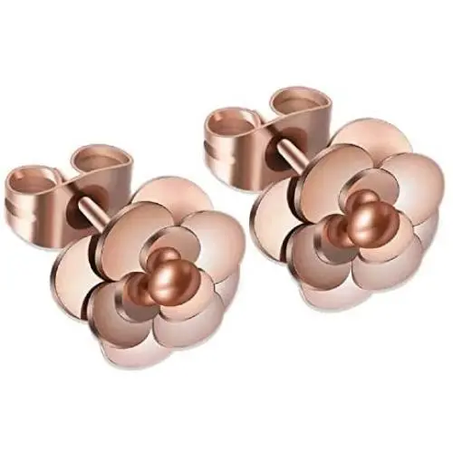 SMBH Rose Flower Necklace Earrings Set for Women Girls Rose Gold Jewelry Set SMBH Rose Flower Necklace Earrings Set for Women Girls Rose Gold Jewelry Set