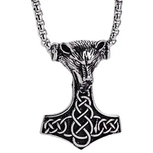 ULATREE Viking Jewelry Men Thor Hammer Pendant Necklace Viking Gifts for Men Stainless Steel Necklace for Men ULATREE Viking Jewelry Men Thor Hammer Pendant Necklace Viking Gifts for Men Stainless Steel Necklace for Men