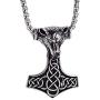 ULATREE Viking Jewelry Men Thor Hammer Pendant Necklace Viking Gifts for Men Stainless Steel Necklace for Men