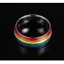 MINO Fashion Titanium Steel Silver Gold Rings Soft Enamel Rainbow Color Wedding Band for Lesbian& Gay MINO Fashion Titanium Steel Silver Gold Rings Soft Enamel Rainbow Color Wedding Band for Lesbian& Gay