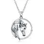 ONEFINITY Horse Necklace Sterling Silver Origami Horse Pendant Necklace Valentines Day Gifts for Women Wife Girlfriend
