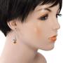 Sterling Silver and Baltic Honey Amber Dangling Earrings''Roses''