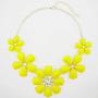 Firstmeet Shiny Flower Statement Collar Necklace with Earrings
