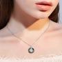 925 Sterling Silver Peace Sign Pendant Necklace for Women, Made with Circle Austrian Crystal