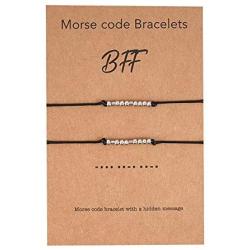 Morse Code Bracelets Jewelry Friendship Bracelets Couple Family Bracelet Valentine Day Gift 2Pcs Set