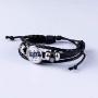 G-Ahora Anime Haikyuu Leather Wristband Braided Bracelet Cool Cosplay Wristband Bangle for Men Women