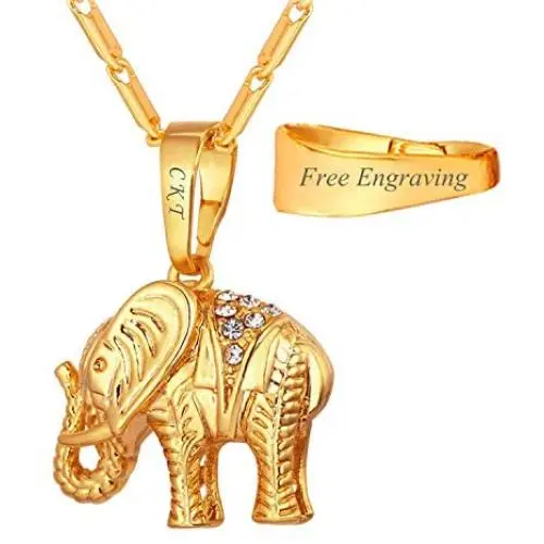 Lucky Elephant Pendant 18k Gold Plated/Platinum Plated Rhinestone Crystal Necklace Lucky Elephant Pendant 18k Gold Plated/Platinum Plated Rhinestone Crystal Necklace