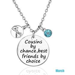 TISDA Cousin Jewelry, Cousins by Chance,Best Friends by Choice Necklace/Key Chain