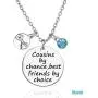 TISDA Cousin Jewelry, Cousins by Chance,Best Friends by Choice Necklace/Key Chain