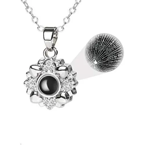 mylulu I Love You Necklace 100 Languages Necklace - Nano Jewelry Projection Necklace Pendant Loving Memory Collarbone Necklace Gift for Women Mom Her mylulu I Love You Necklace 100 Languages Necklace - Nano Jewelry Projection Necklace Pendant Loving Memory Collarbone Necklace Gift for Women Mom Her