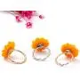 Set of 5 Sunflower Faux Pearl Leaf Chain Resin Boho Petal Pendant Necklace with Sunflower Bracelet Earrings Ring for Women Jewelry Accessories (Gold)