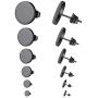 GoldChic Jewelry 3-12Pairs Stainless Steel Mens Classic Design Bar/Hexagon/Geometric/Round Stud Earrings Set Punk Ear Piercing Studs Hypoallergenic (2-12mm) Black/Silver/Gold Color