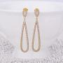 Gold Plated Sterling Silver Post Long Teardrop Earrings with CZ Simulated Diamonds Gift for Mothers Day Women Girls