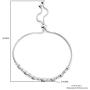 Shop LC Delivering Joy 925 Sterling Silver Stainless Steel Round White Diamond April Birthstone Heart Bolo Bracelet Jewelry Birthday Gifts for Women H-I Color I3 Clarity