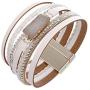 VONRU Leather Wrap Bracelet for Women - Charm Boho Multilayer Gorgeous Bracelets Wristbands - Casual Braided Handmade Magnetic Bracelet Cuff Bangle Gift for Monther
