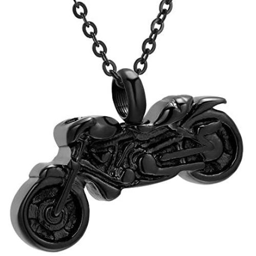 AIWENXI Motorcycle Urn Necklace for Ashes Stainless Steel Keepsake Pendant Holder Ashes for Loved Ones Memorial Cremation Jewelry