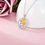 RMREWY 925 Sterling Silver Sunflower Necklace Round Shape Pendant Necklace You are My Sunshine Symbol for Women Girlfriend Wife Mother Her Birthday Gifts
