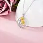 RMREWY 925 Sterling Silver Sunflower Necklace Round Shape Pendant Necklace You are My Sunshine Symbol for Women Girlfriend Wife Mother Her Birthday Gifts