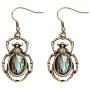 MANZHEN Antique Bronze Abalone Shell Bug Wildlife Necklace Scarab Earring Woodland Animal Jewelry Set