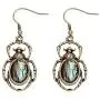 MANZHEN Antique Bronze Abalone Shell Bug Wildlife Necklace Scarab Earring Woodland Animal Jewelry Set
