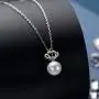 White Pearl Pendant Necklace Freshwater Cultured Pearl Dainty Queens Crown Necklace with Sterling Silver Chain Gifts for Women Girls Wife