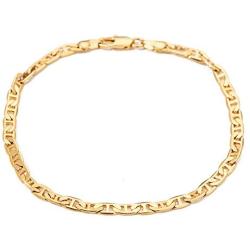 kelistom Gold Anklet for Women Teen Girls, 14K Gold / 18K Gold/Platinum Plated Flat Mariner Link Chain Ankle Bracelets for Women 9 10 11 inches