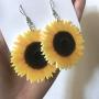 DAMLENG Unique Handmade Bohemian Acrylic Sunflower Dangle Drop Earrings for Women Girls Statement Yellow Flower Earrings Jewelry Gifts