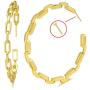 TTOCH Link Chain Hoop Earrrings Minimalist Earrings Gold Paperclip 14K Gold Plated Sterling Silver Open Hoops for Women 
