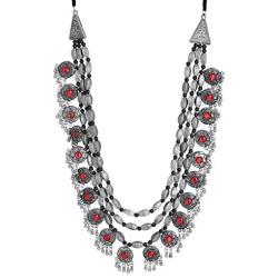 Crunchy Fashion Bollywood Traditional Indian/Bohemian Style Afgani Oxidised Silver Statement Necklace for Women