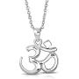 925 Sterling Silver Om Aum Ohm Yoga Pendant Necklace