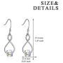 AOBOCO Sterling Silver Cube Crystal Earrings, Aurora Borealis Iridescent Crystals from Austria, Dangle Drop Earrings for Women, Anniversary Birthday Jewelry Gifts for Her