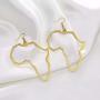 Fashion Gold Africa Map Hollow Out Drop Dangle Earrings for Girls Womens Minimalist Design Earrings