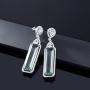Gem Stone King 925 Sterling Silver Simulated Aquamarine Art Deco Dangle Earrings For Women (12.00 Cttw 2 Inch)