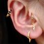 Gold Punk Spikes Stud CZ Hoop Earrings for Women Teen Girls Men S925 Sterling Silver Charms Huggie Hoops Cartilage Stud Tragus Helix Pave Crystal Earrings Hypoallergenic Rock Fashion Jewelry 9mm