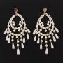 Big Size Long White Teardrop Bead Simulated Pearl Dangle Earrings for Women Gold Color Metal Statement Drop Earrings
