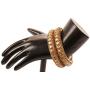 Touchstone ''Golden Bangle Collection Square Shape Faceted Kundan Look Yellow Faux Citrine Indian Bollywood Designer Jewelry Metal Bangle Bracelets in Antique Gold Tone for Women. Set of 2