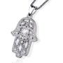 Hamsa Hand Necklace for Women Girls,S925 Sterling Silver Fatima Hand Pendant Necklace Vintage Fatima Evil Eye Pendant Jewelry,Sacred Lotus Charm Jewelry Gift Womens Path of Symbols Friendship