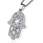 Hamsa Hand Necklace for Women Girls,S925 Sterling Silver Fatima Hand Pendant Necklace Vintage Fatima Evil Eye Pendant Jewelry,Sacred Lotus Charm Jewelry Gift Womens Path of Symbols Friendship
