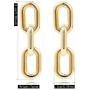 DAMLENG Fashion Unique Lightweight Long Resin Acrylic Gold Silver Chain Link Dangle Drop Earrings for Women Girls Statement Geometric Jewelry Gifts