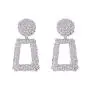 Doubnine Rectangle Geometric Metallic Earrings Indiana Boho Dangle Modern Earrings Wedding Bridal Jewelry for Women Girls (silver)