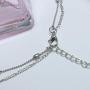 YienDoo Bohemia Multilayer Necklace with Love Heart pendant Boho Choker Chain Jewelry for Woman and Girls (Silver)