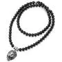 COOLSTEELANDBEYOND Gothic Punk Rock Mens Black Onyx Beads Necklace Stainless Steel Vintage Lion Head Pendant COOLSTEELANDBEYOND Gothic Punk Rock Mens Black Onyx Beads Necklace Stainless Steel Vintage Lion Head Pendant